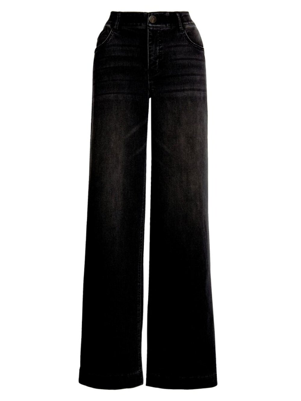 WIT & WISDOM NWT SAM HIGH RISE WASHED BLACK WIDE LEG JEAN. SIZE 6 - Picture 4 of 15